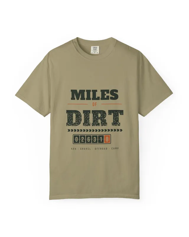 Miles of Dirt tee in Khaki