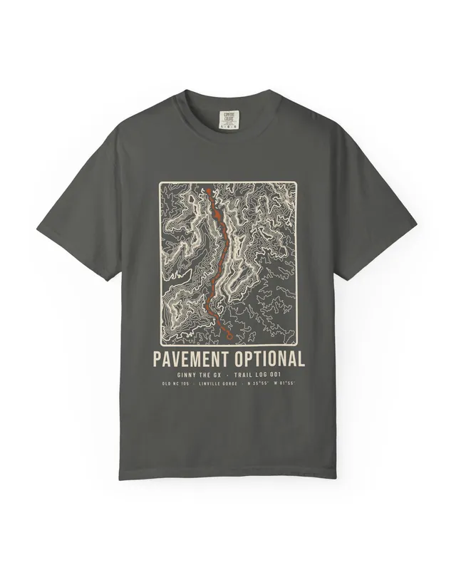 Pavement Optional · Old NC 105 tee in Pepper